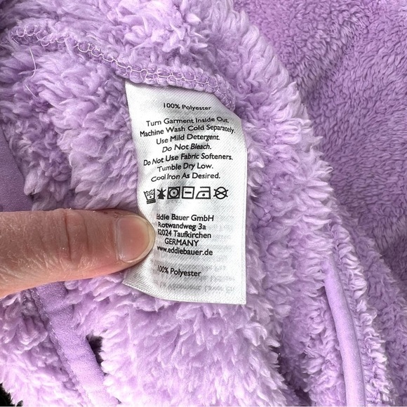 Eddie Bauer Purple Fast Plush Fleece Snap Mock Neck Cozy Soft Pullover Medium - Picture 10 of 16